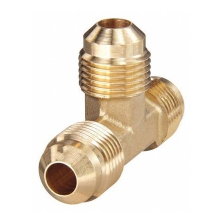 EVERFLOW 1/4" Flare Tee Pipe Fitting; Brass F44-14